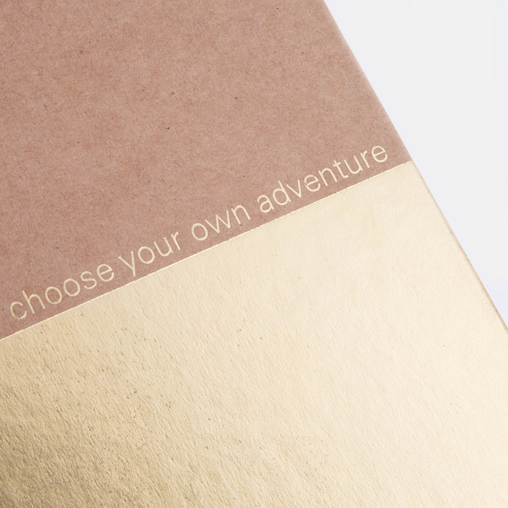 Kraft brown & gold slim hardback notebook
