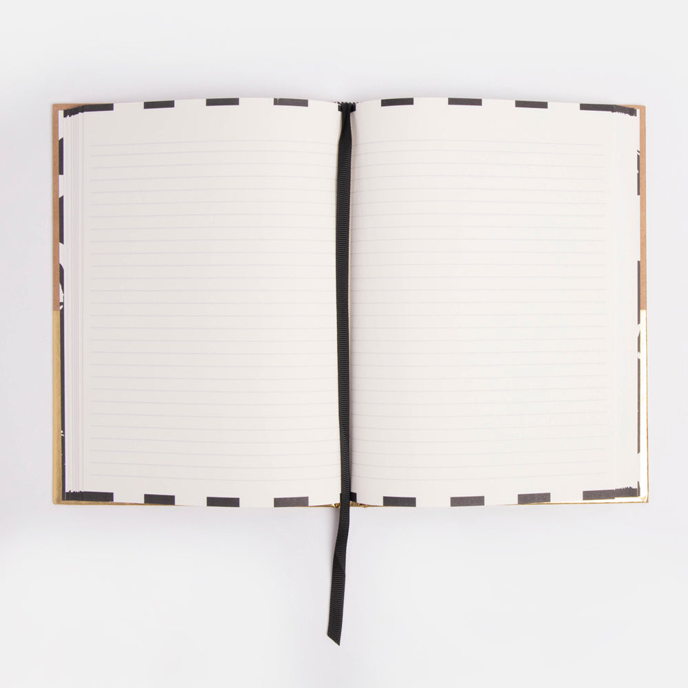 Kraft brown & gold slim hardback notebook