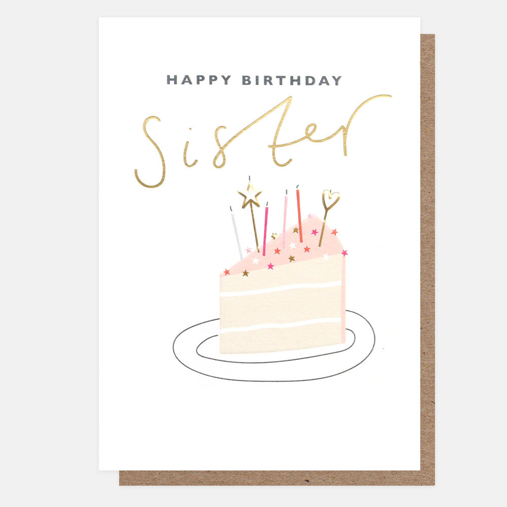 Happy Birthday Sister slice of cake card