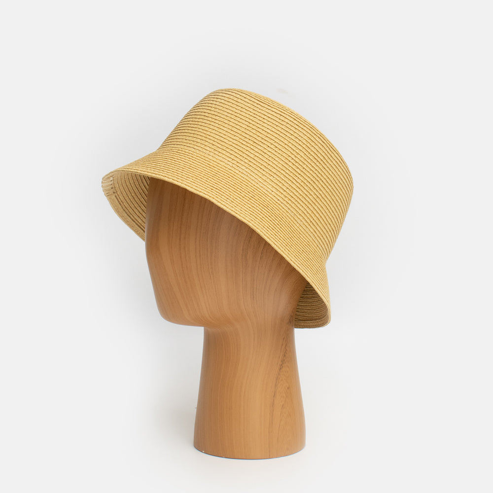 natural paper straw bucket hat