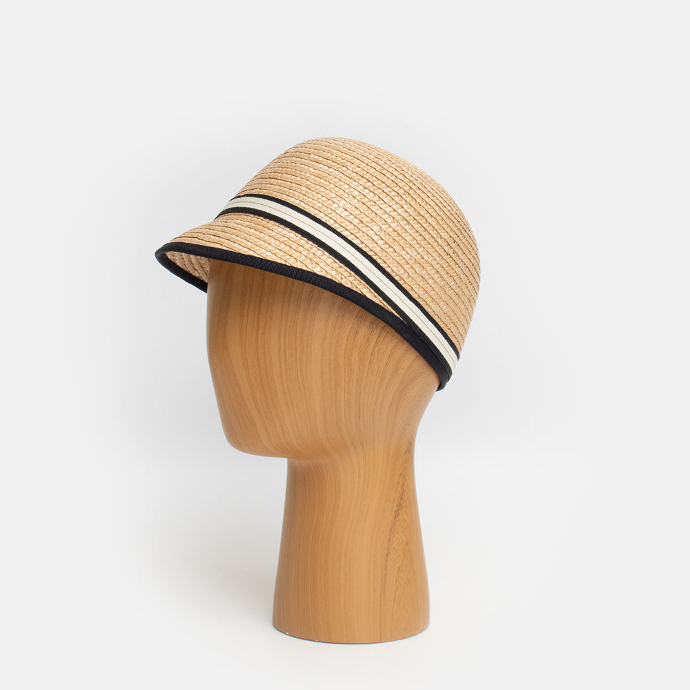 Natural straw riding hat, made in Italy