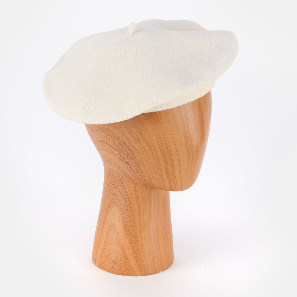 natural pure merino wool classic beret