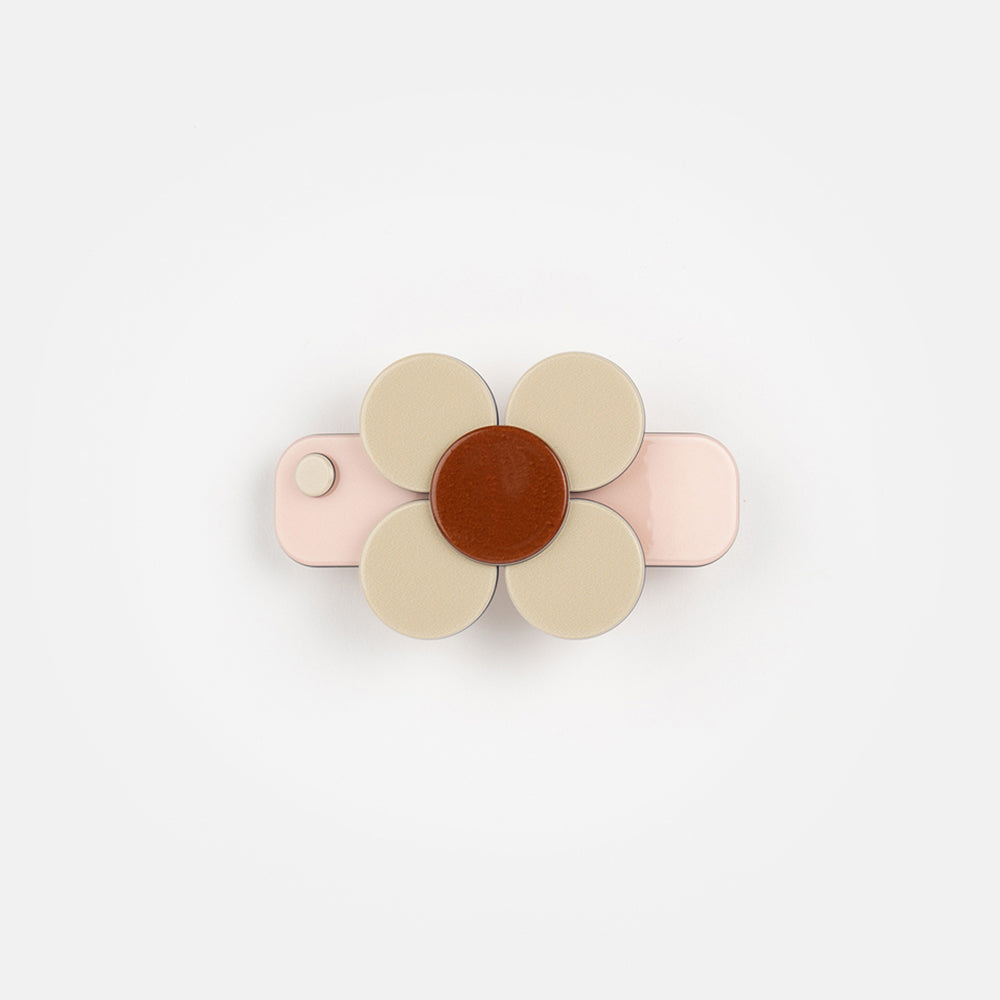 Pink & cream hair clip by Inky & Mole