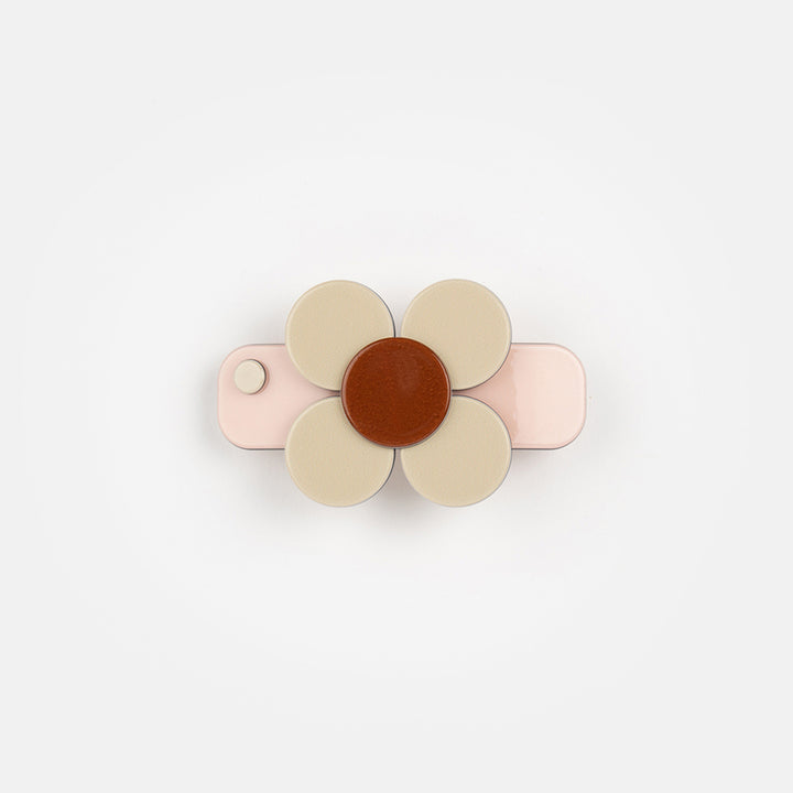 Pink & cream hair clip by Inky & Mole