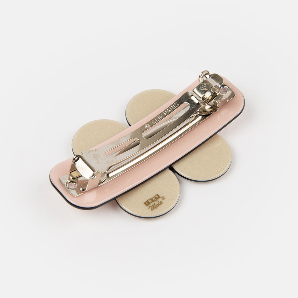 Pink & cream hair clip by Inky & Mole