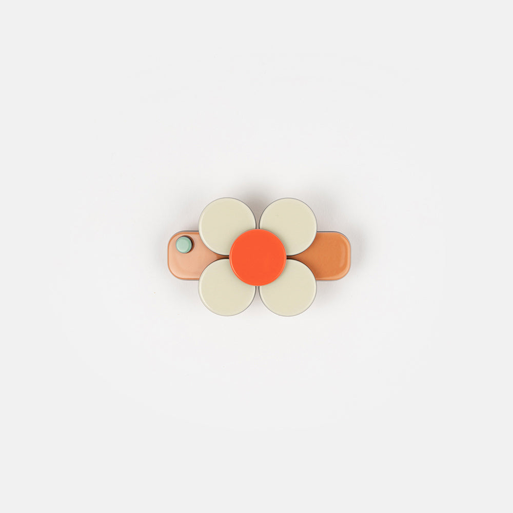 Tan and cream floral mini clip by Inky & Mole