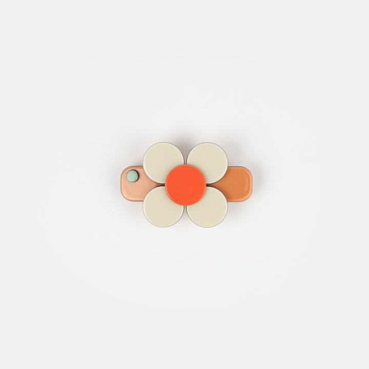 Tan and cream floral mini clip by Inky & Mole
