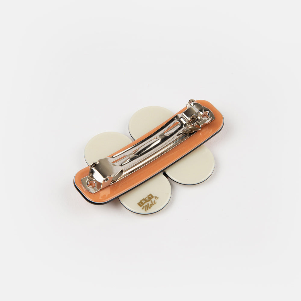 Tan and cream floral mini clip by Inky & Mole