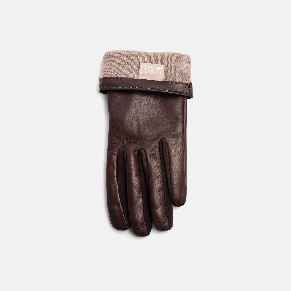 brown cashmere lined leather gloves