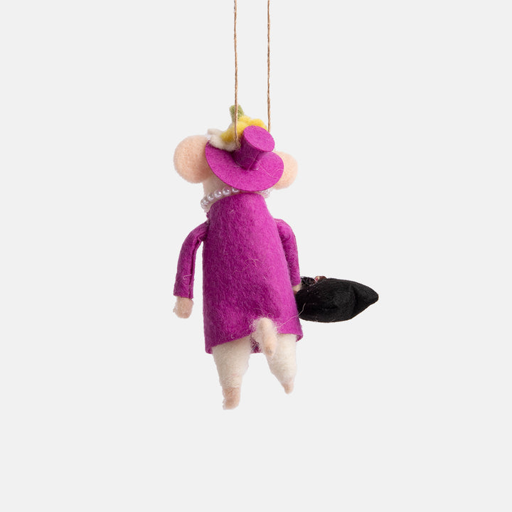 purple queen mouse hanging christmas tree bauble decoration