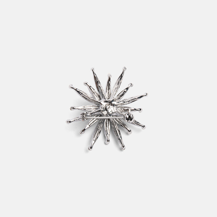 silver crystals firework brooch