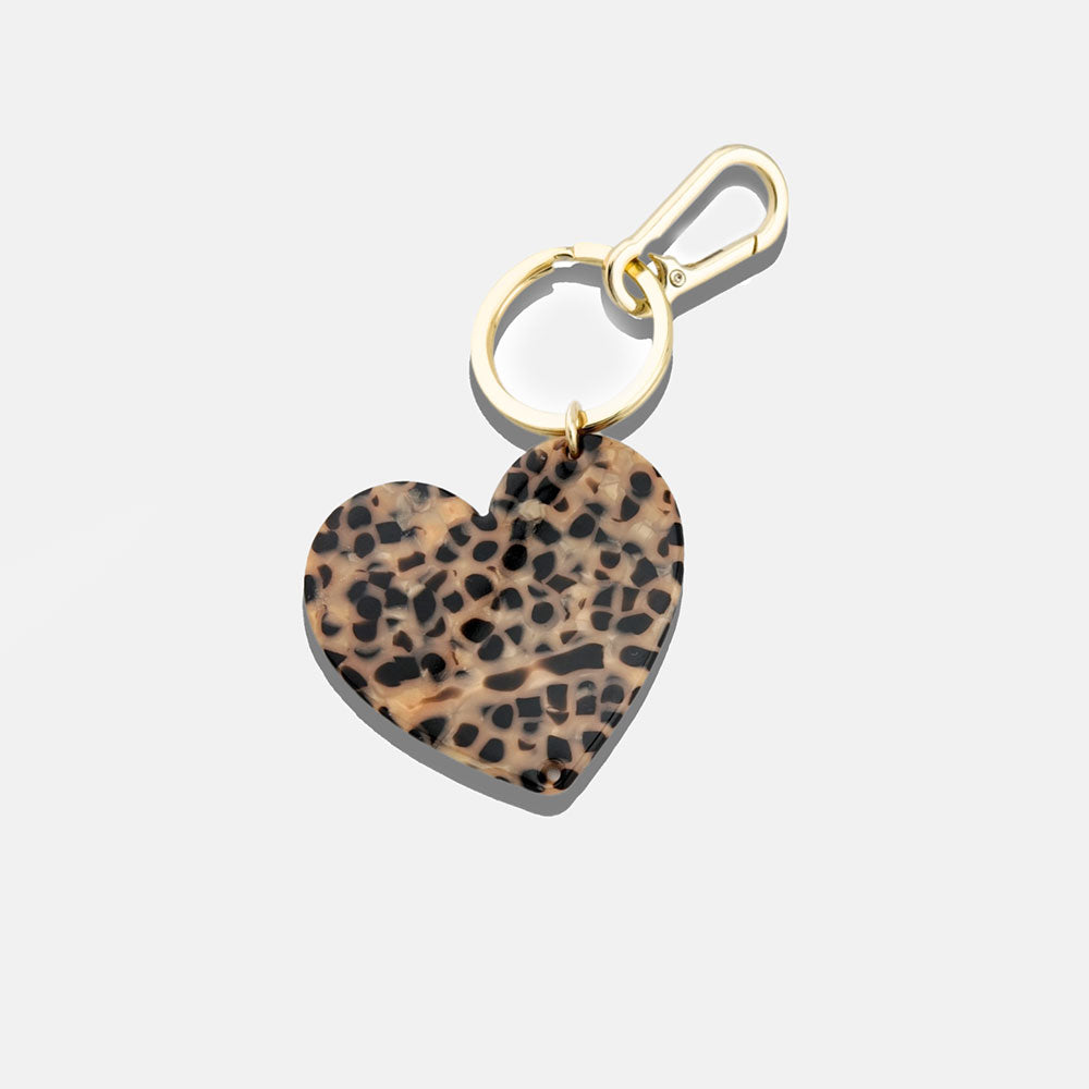 acetate tortoiseshell heart bag charm or keyring