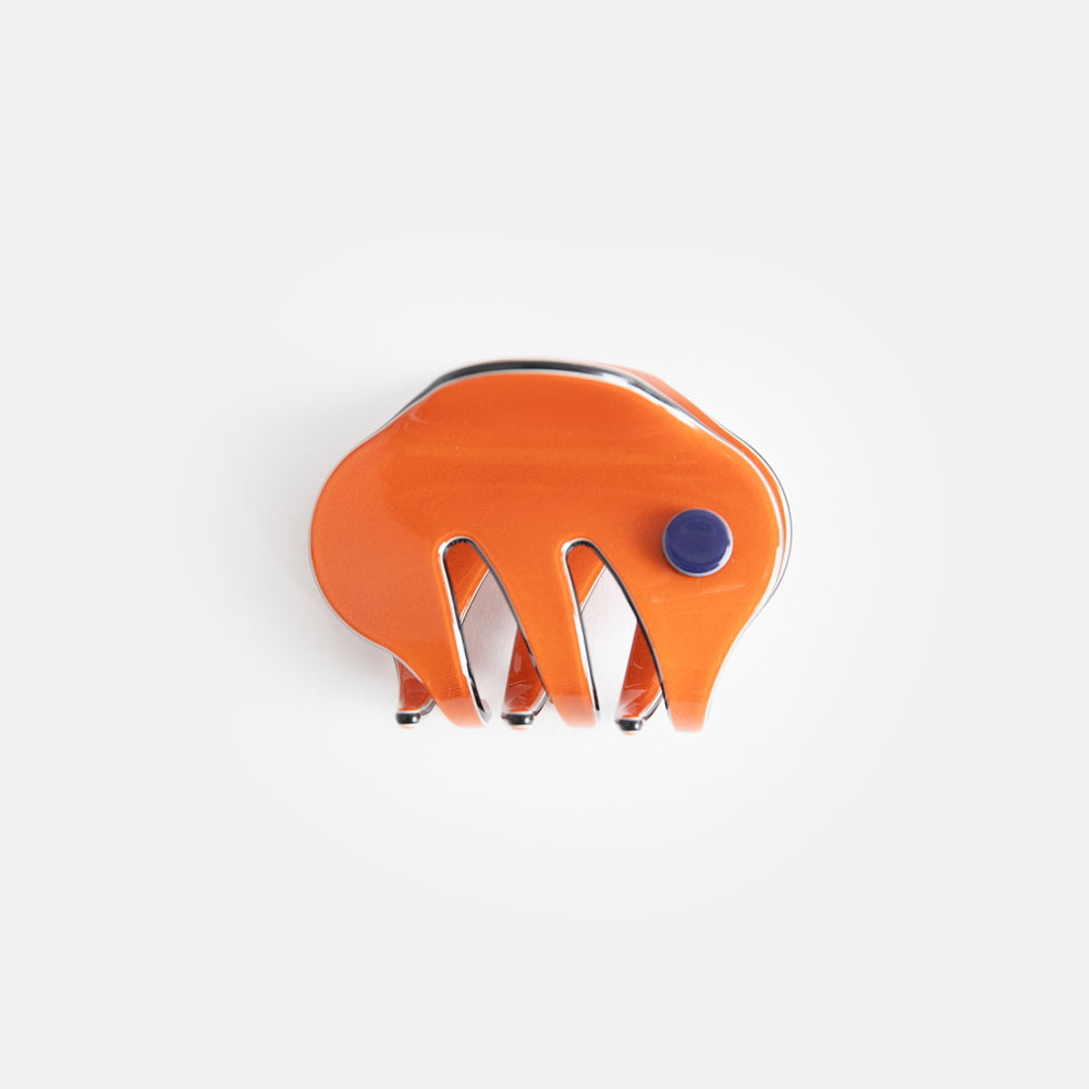 burnt orange with black trim mini hair claw with cutaway teeth