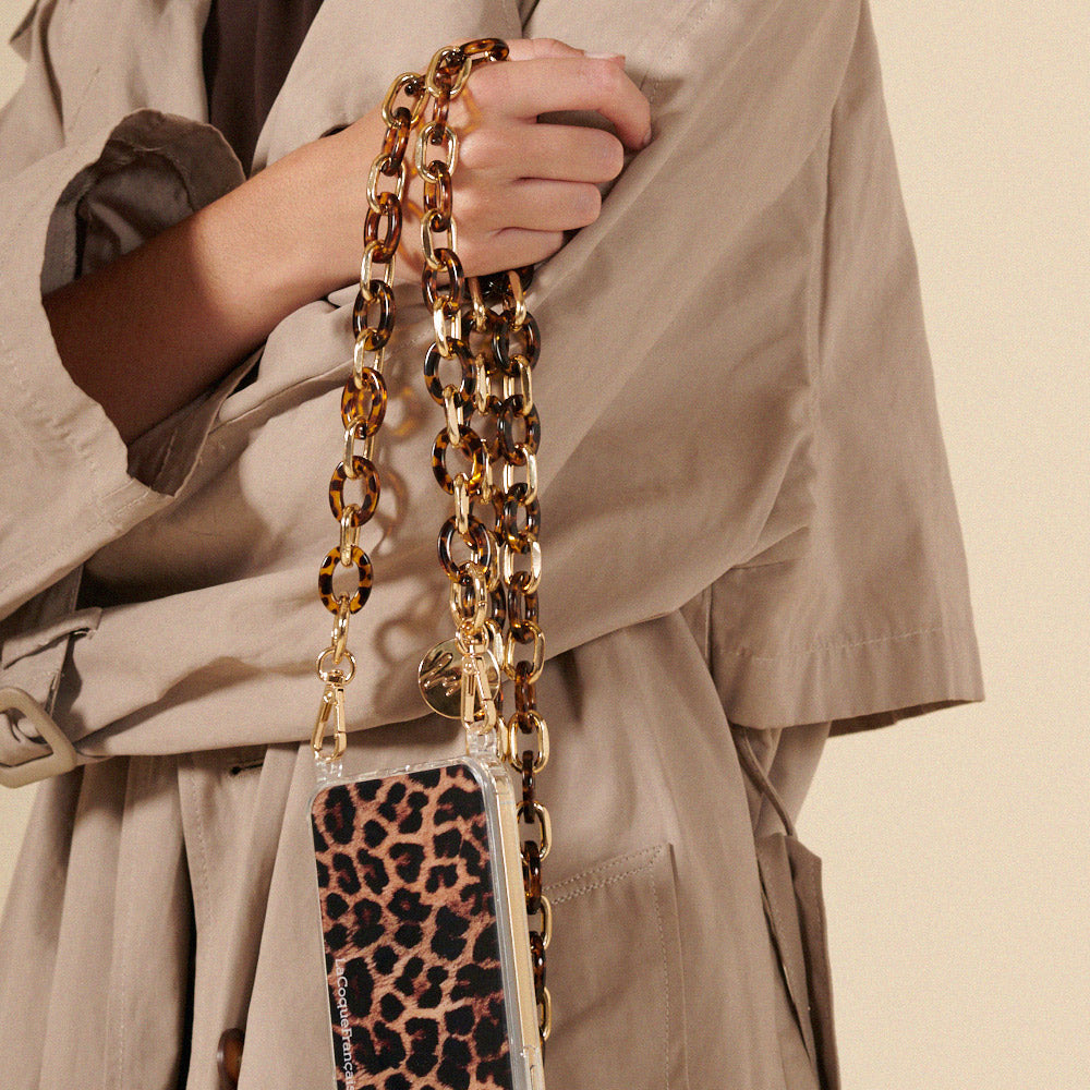 Cassy Tortoiseshell Resin Links Phone Chain