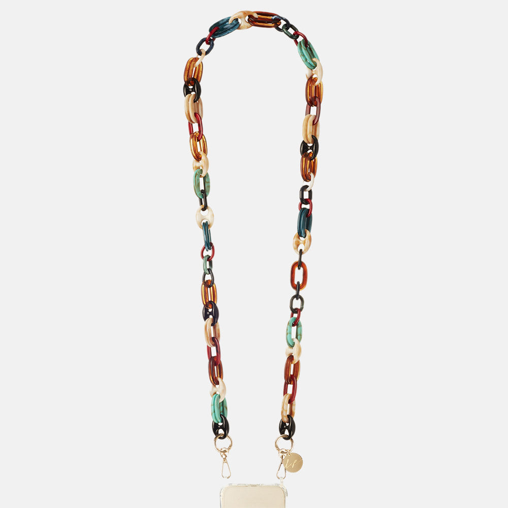 Ambre Multicolour Resin Links Phone Chain