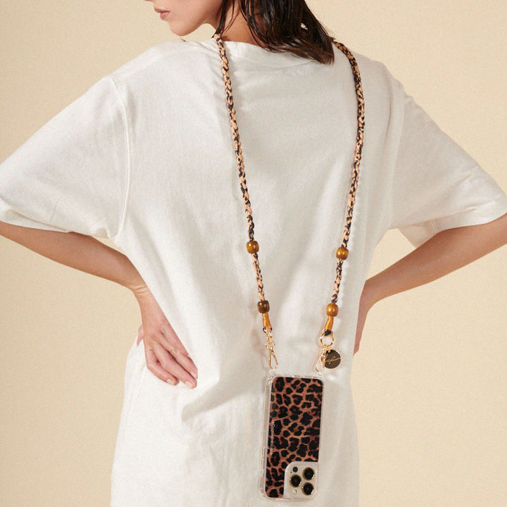 Leo Leopard Braided Cotton Phone Strap
