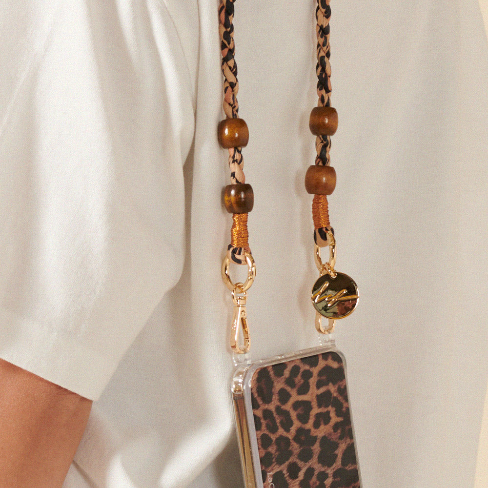 Leo Leopard Braided Cotton Phone Strap