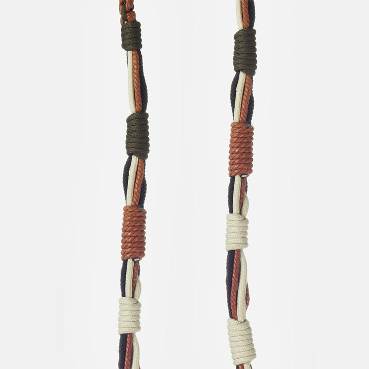 Roxanne green, brown & cream Woven cord Phone Strap