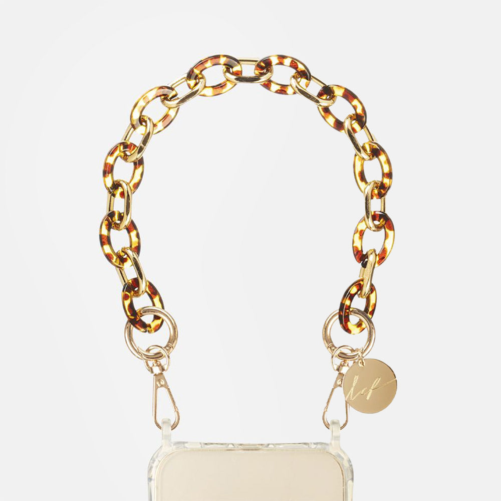 Cassy Tortoiseshell Short Phone Wrist Chain