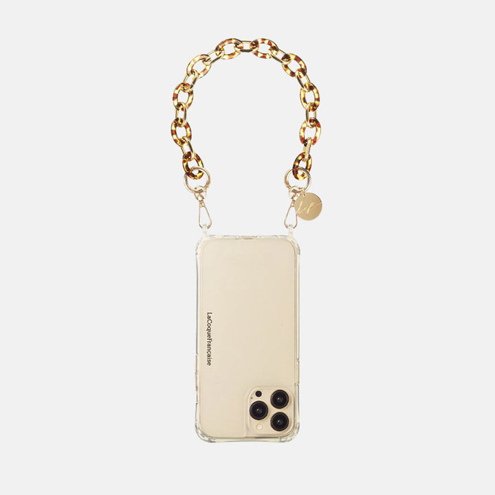 Cassy Tortoiseshell Short Phone Wrist Chain
