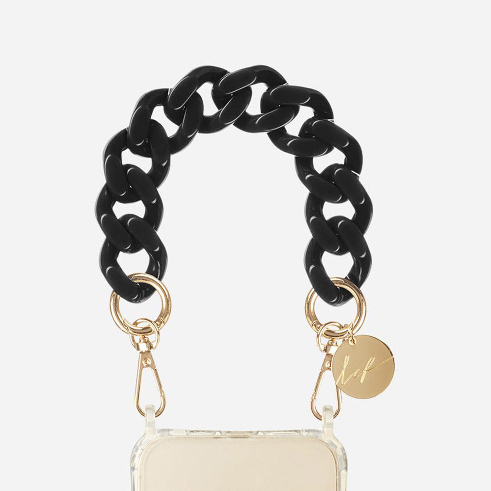 Gianna Black Short Phone Wrist Chain