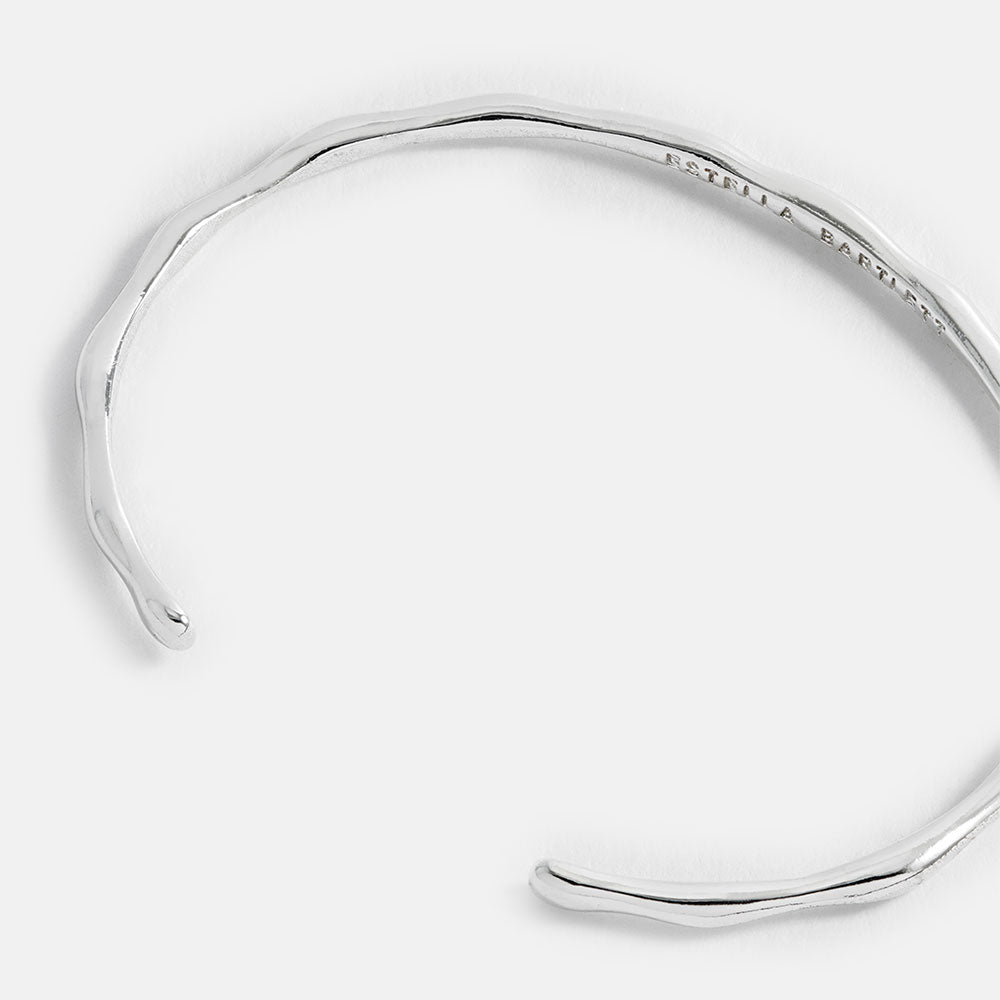 silver open bangle, made by estella bartlett