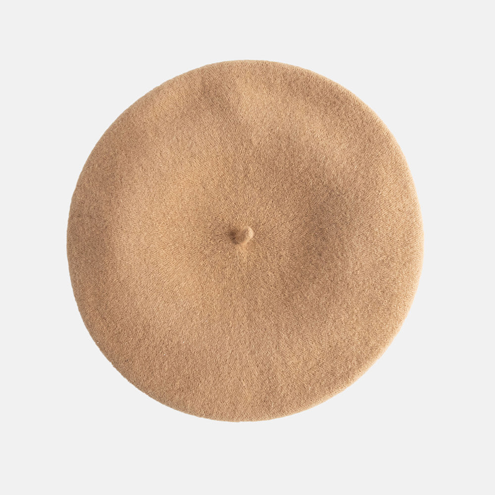 camel colour classic beret