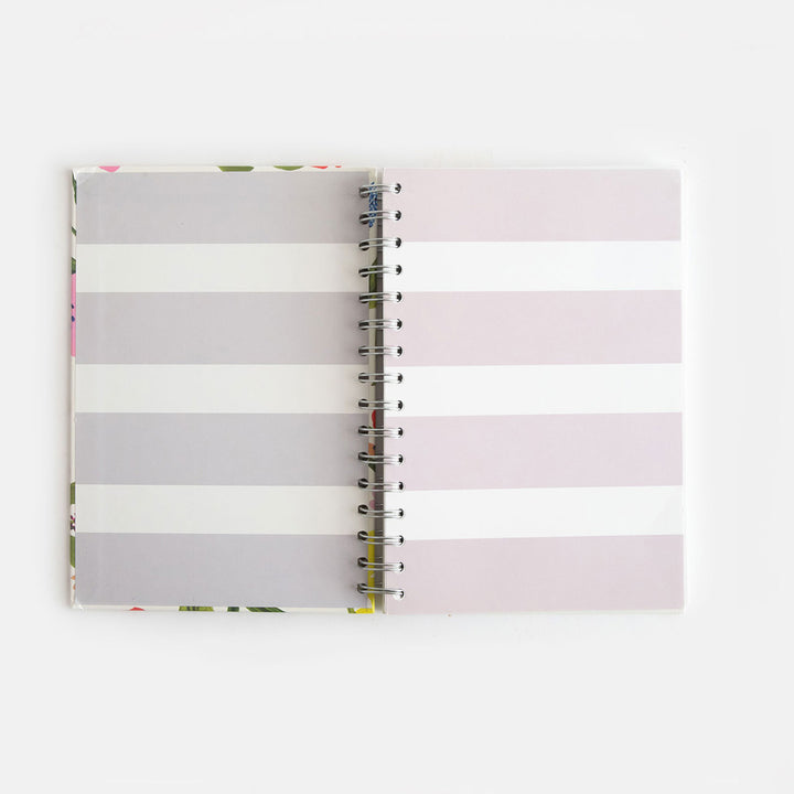2026 wire bound hardcover diary with light grey stripe internal cover