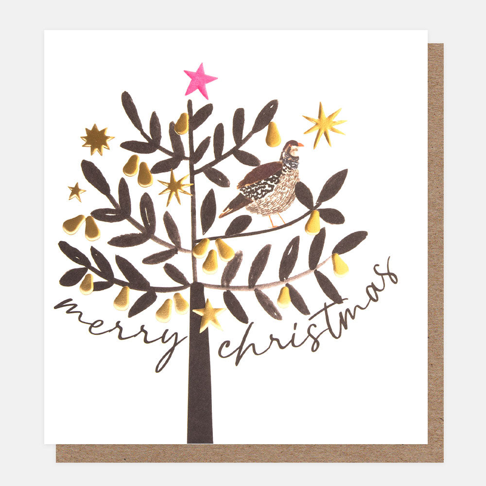 partridge in a golden pear tree christmas card