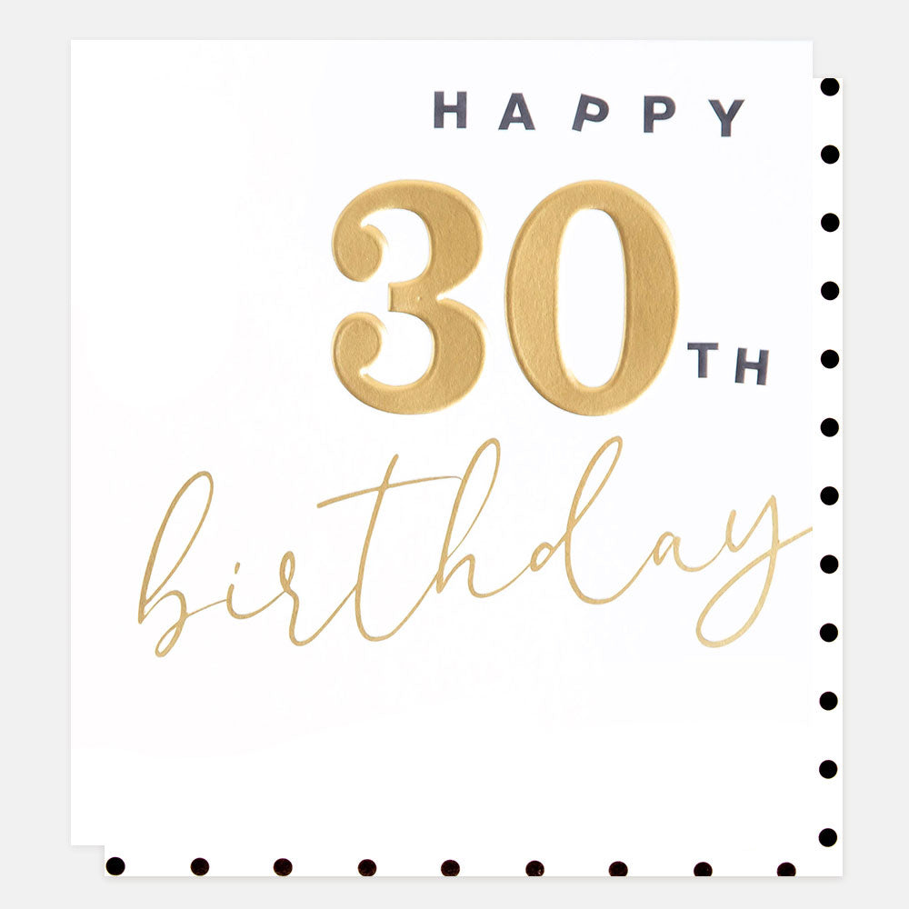 Gold Happy 30th Birthday Card