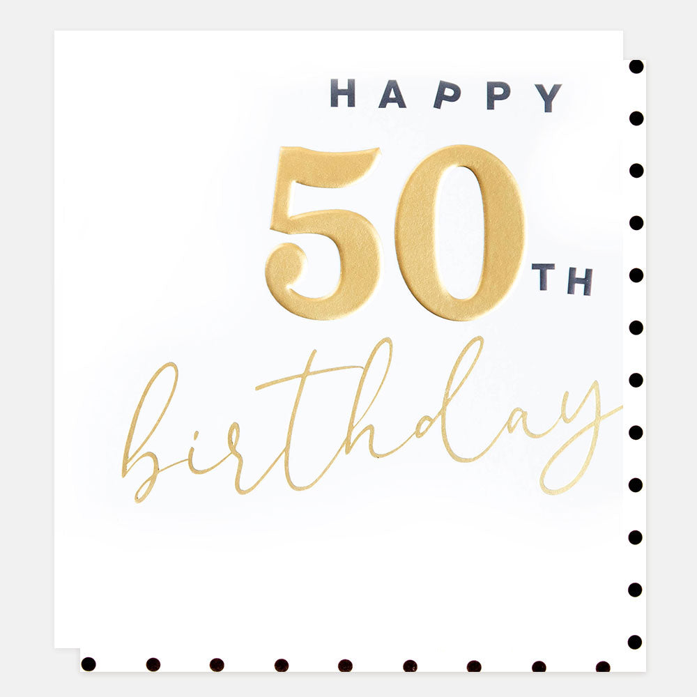Gold Happy 50th Birthday Cards