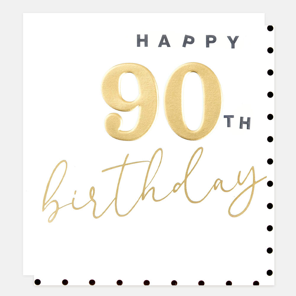 Gold Happy 90th Birthday Card