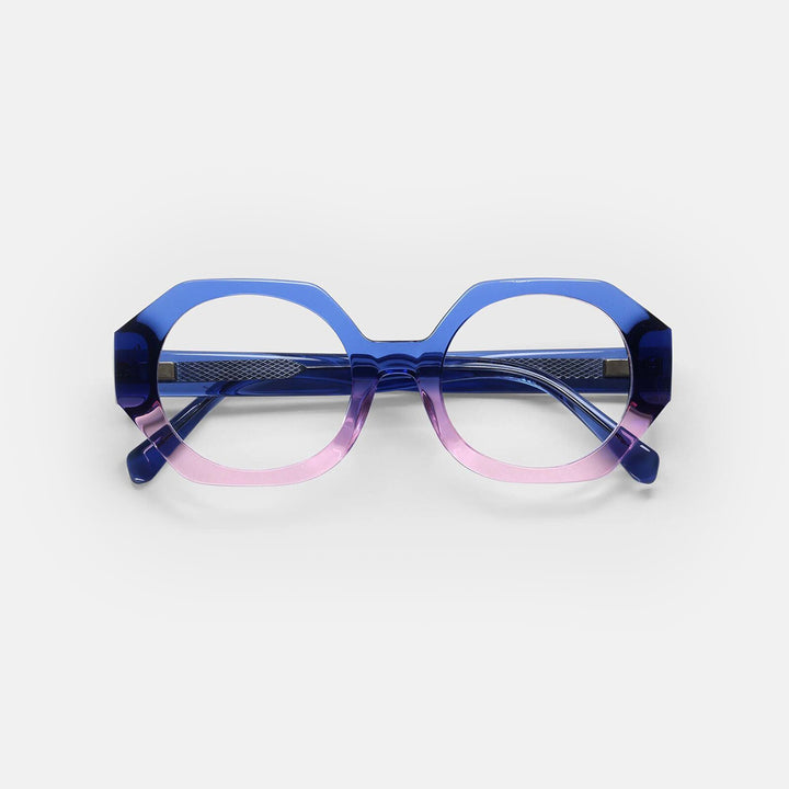 pink & violet 'space opera' reading glasses by Eyebobs