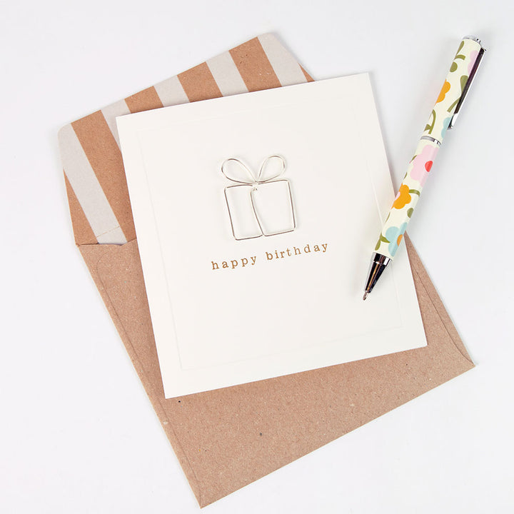 Wire Present Birthday Card