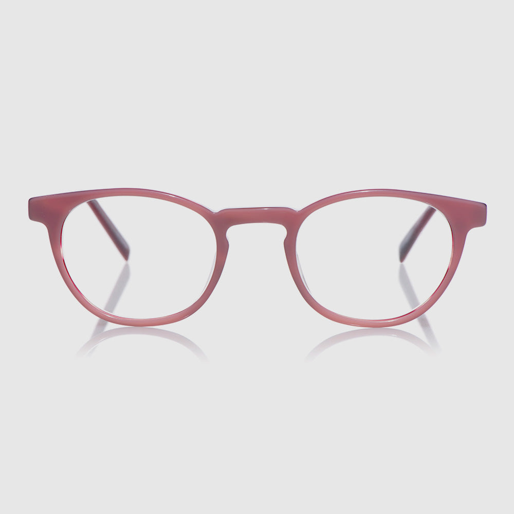 pink 'laider 45' reading glasses, made by Eyebobs