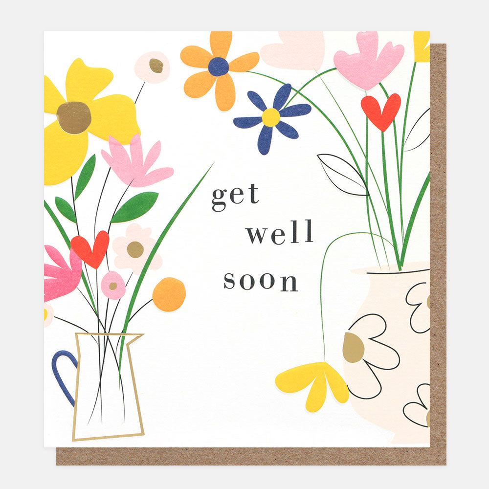 Colourful Floral Get Well Soon Card