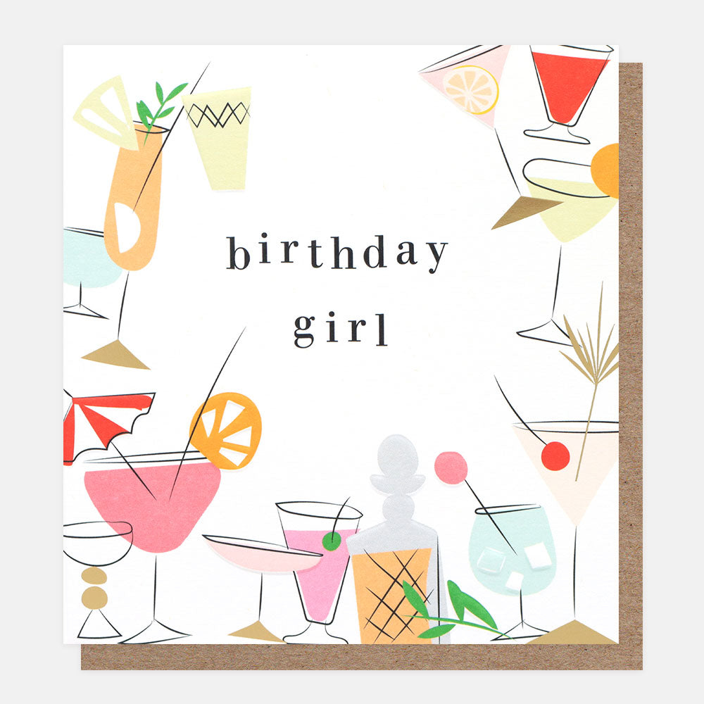 Cocktails Birthday Girl Card