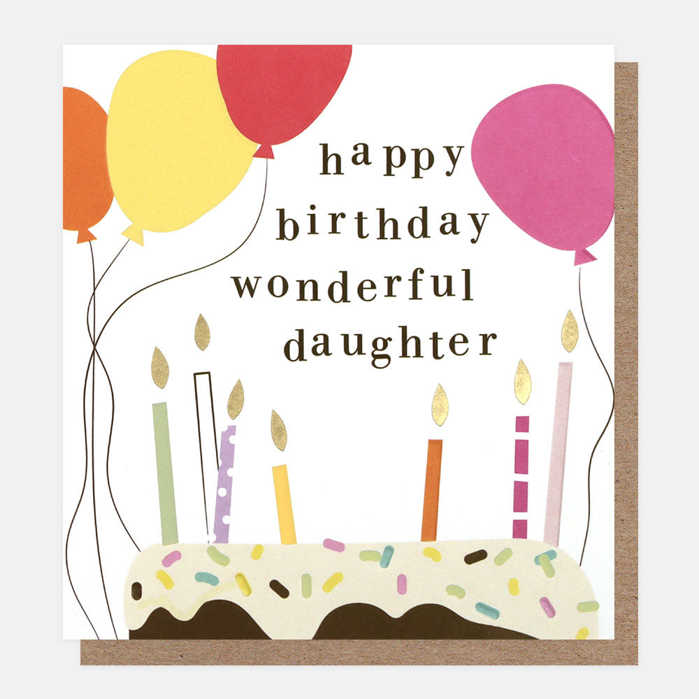 Cake-Candles-Balloon-Birthday-Card-for a wonderful Daughter