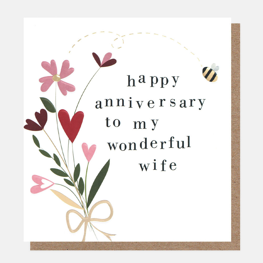 bee-flowers-wonderful-wife-anniversary-card-caroline-gardner for Free Printable Anniversary Cards For My Wife Bee & Flowers Wonderful Wife Anniversary Card – Caroline Gardner for Free Printable Anniversary Cards For My Wife
