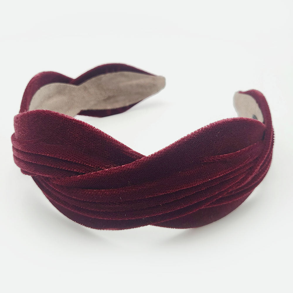 Burgundy Wavy Velvet Hairband
