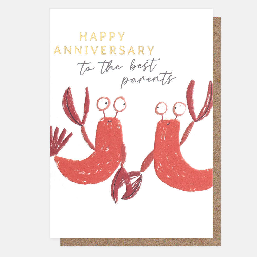 lobsters happy anniversary to the best parents card