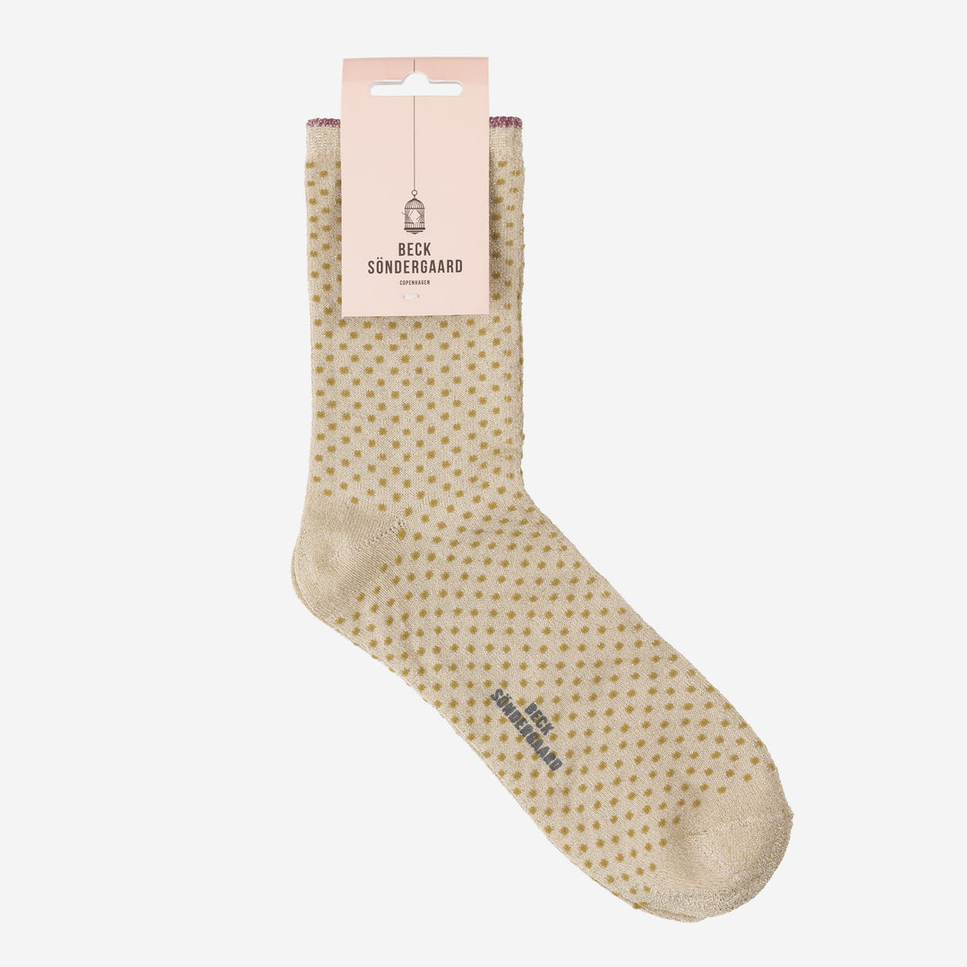 gold with small gold spot sparkly socks