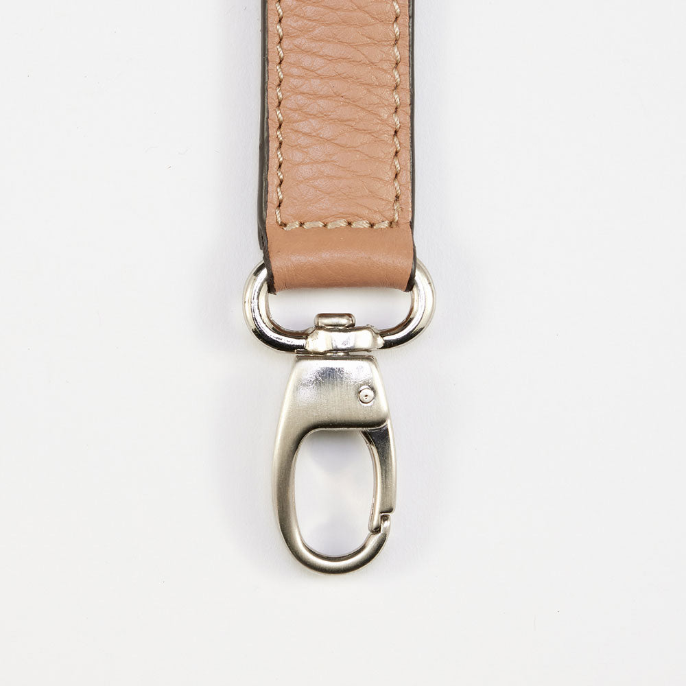 thin rose pink leather handbag strap