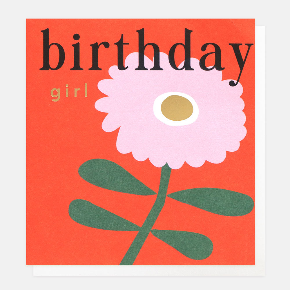 Pink Flower Birthday Card