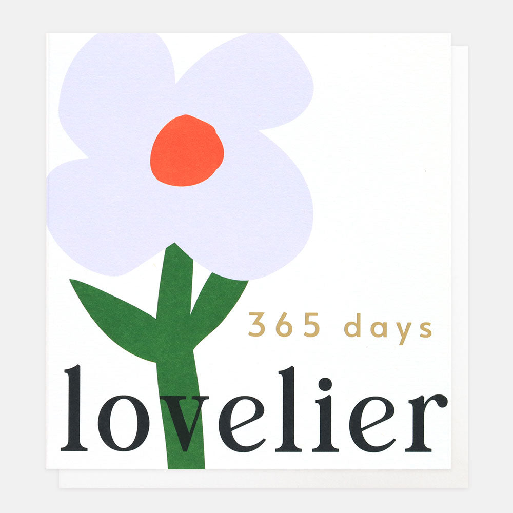 blue daisy 365 Days Lovelier Birthday Card
