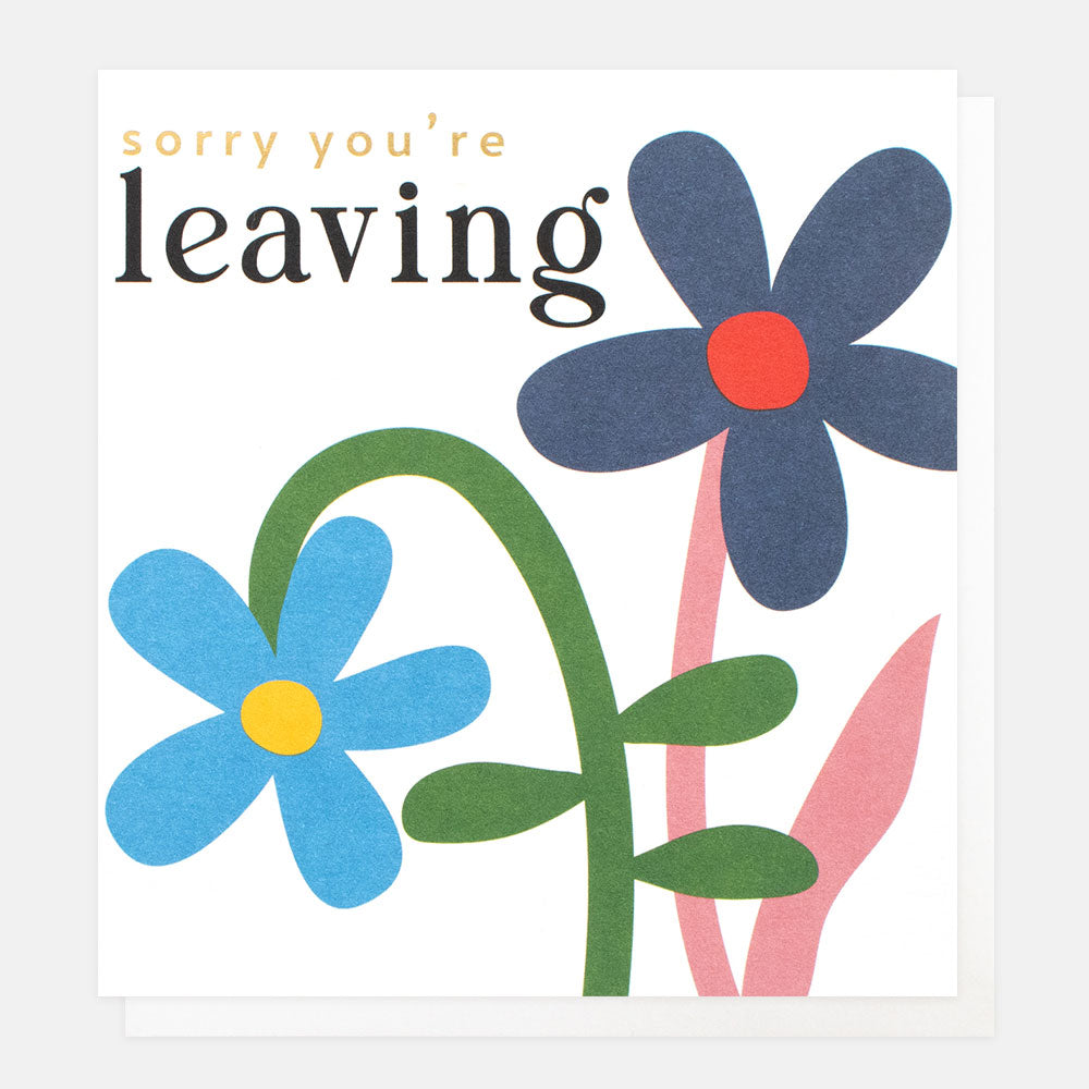 blue daisies sorry you're leaving card
