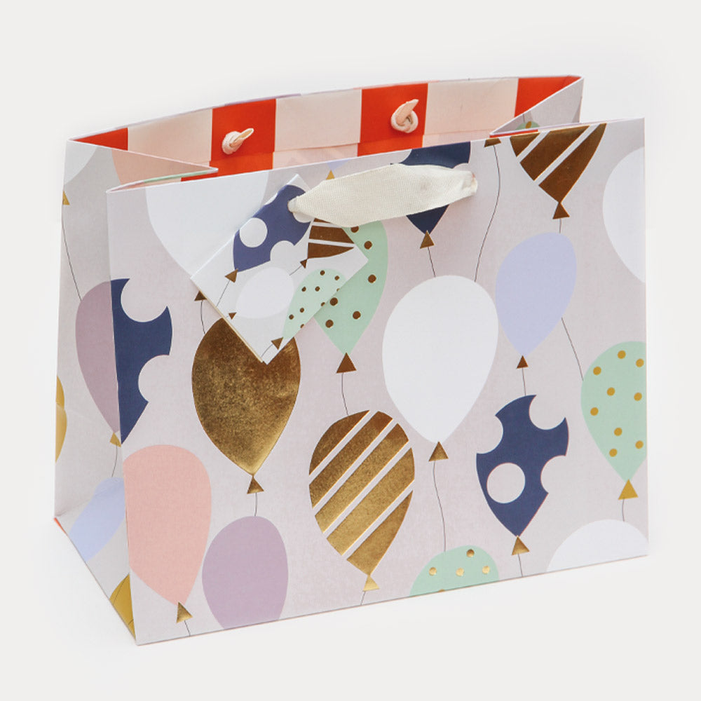 multi coloured balloons landscape gift bag
