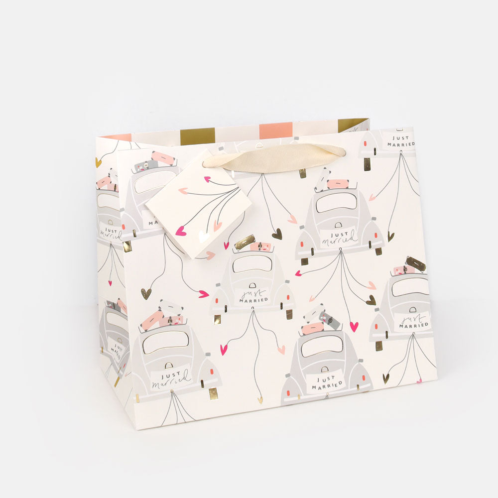 Just Married Wedding Cars Landscape Gift Bag Caroline Gardner