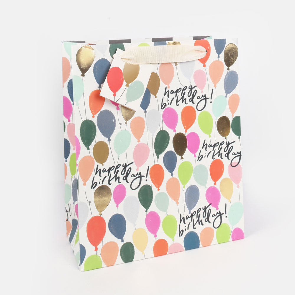Happy Birthday Multi Balloons Large Gift Bag Caroline Gardner