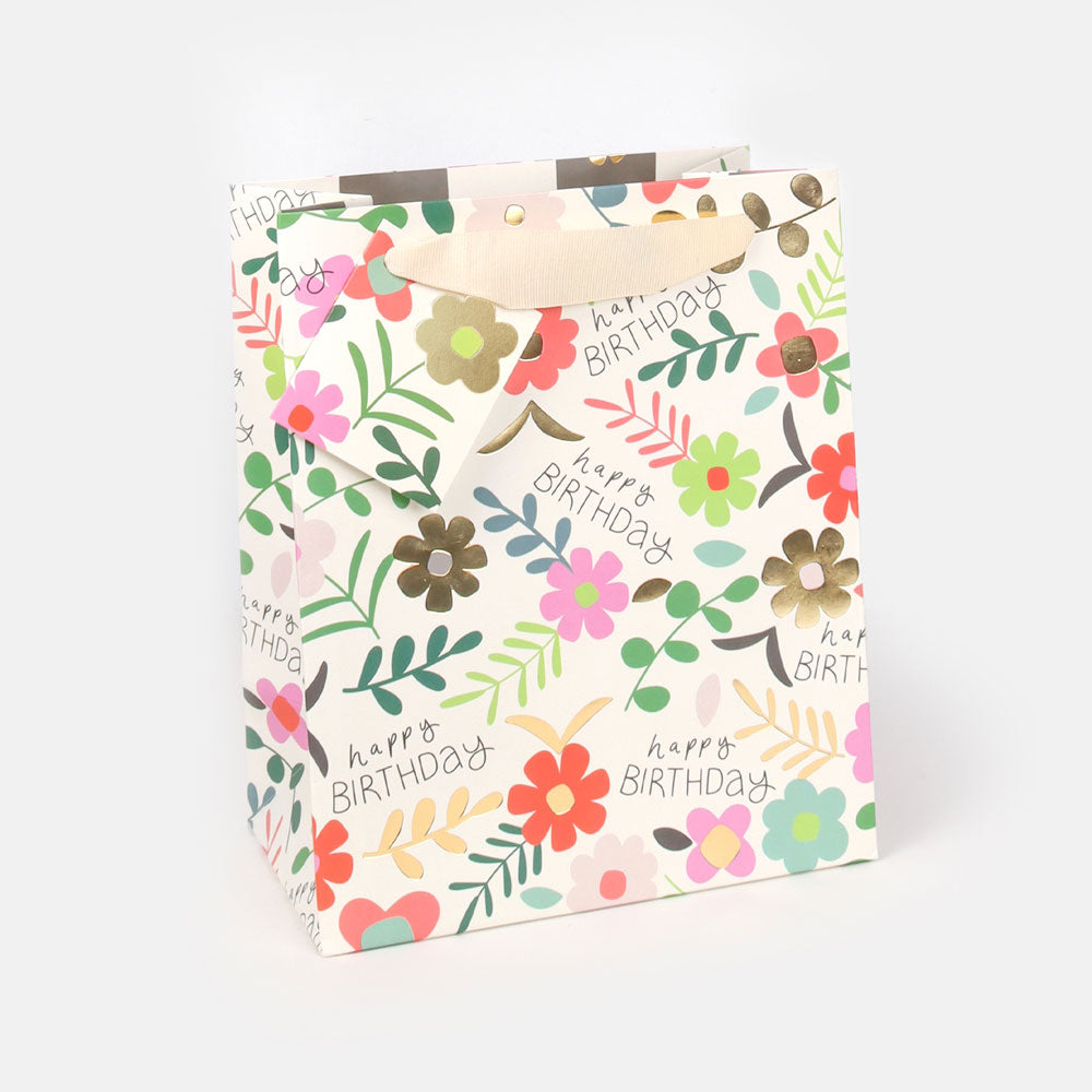 Happy Birthday Funtastic Floral Medium Gift Bag Caroline Gardner